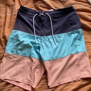 Old Navy Striped Navy/Cyan/Pink Bathing Suit